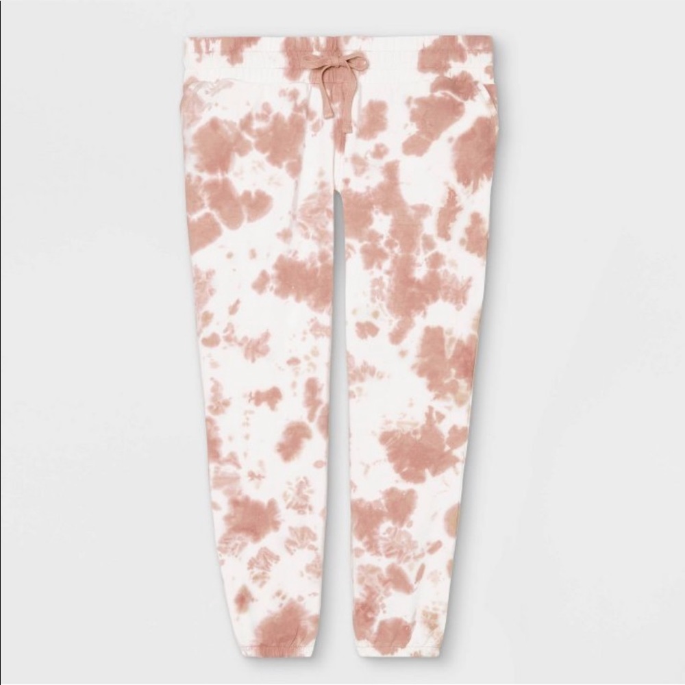 *NWT* Womens Maternity Joggers - Brown Tie Die - M